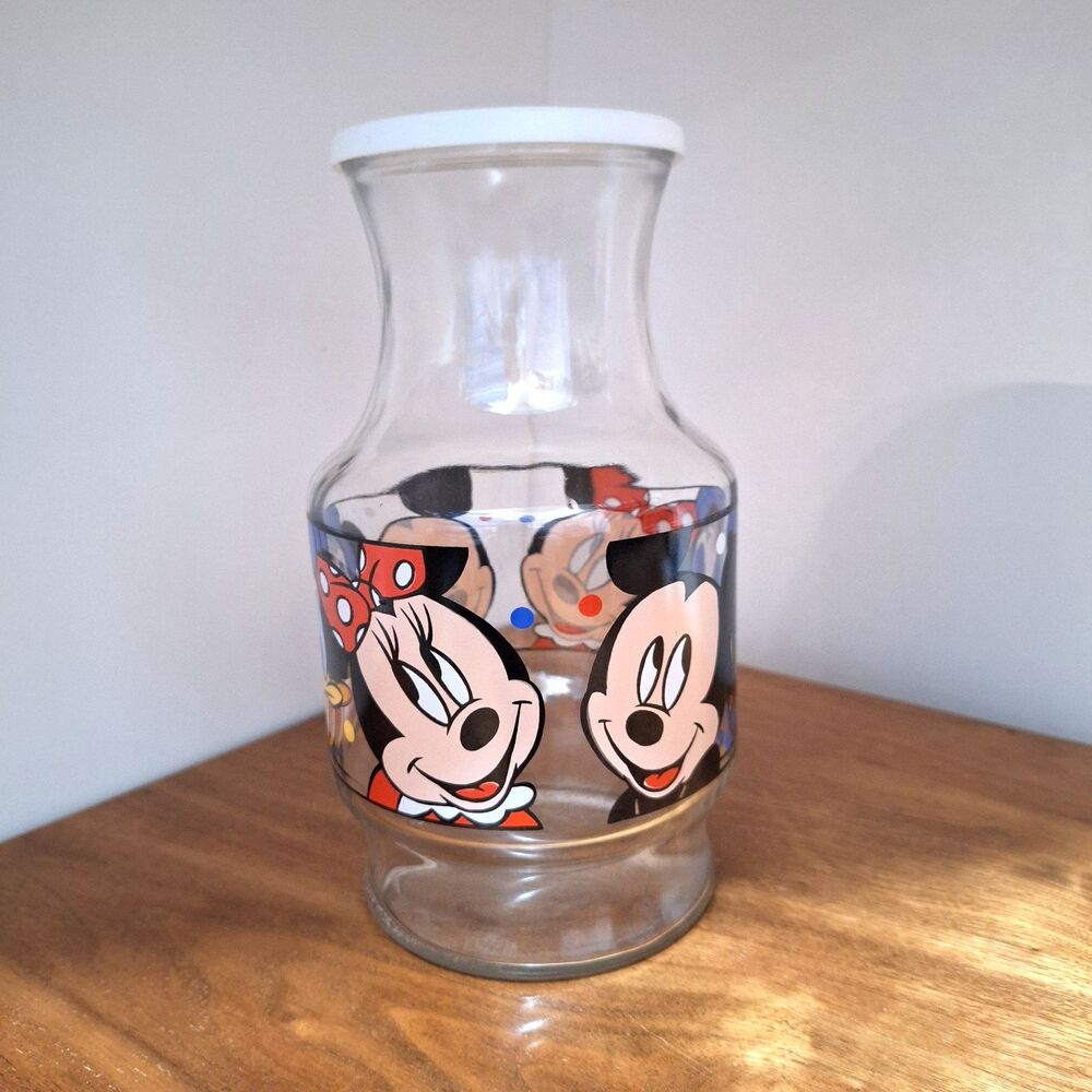 Disney Mickey & Friends Juice Carafe with Lid Vintage Anchor Hocking Minnie